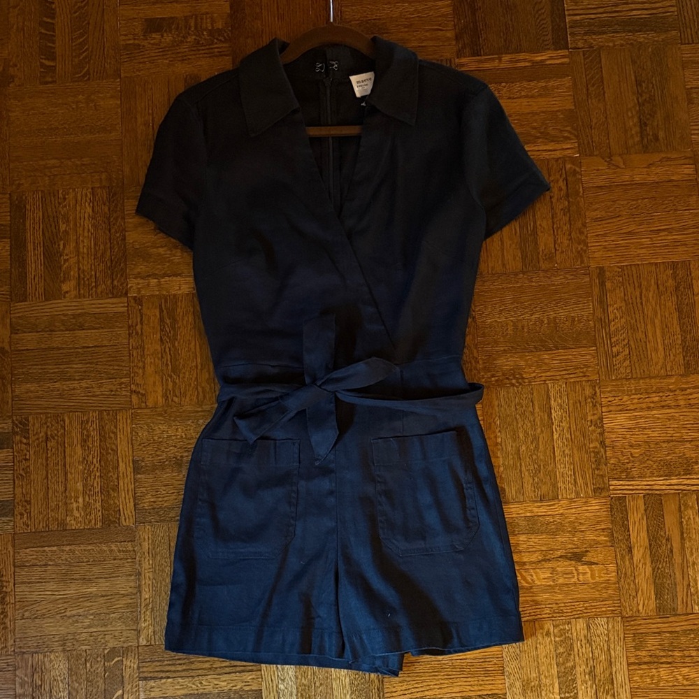 Maeve Black Short Sleeve Jumpsuit